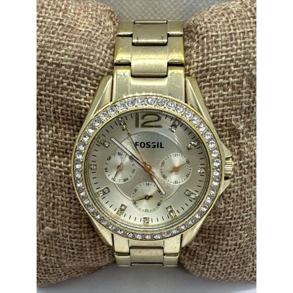 Fossil Riley ES3203 Womens Stainless Steel Analog Dial Quartz Wrist Watch AEA392 - Picture 1 of 11